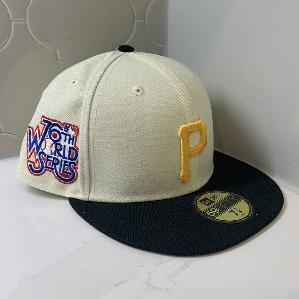 Pittsburgh Pirates New Era 59FIFTY MLB Two Tone White Fitted Hat Cap Size 7 3/8